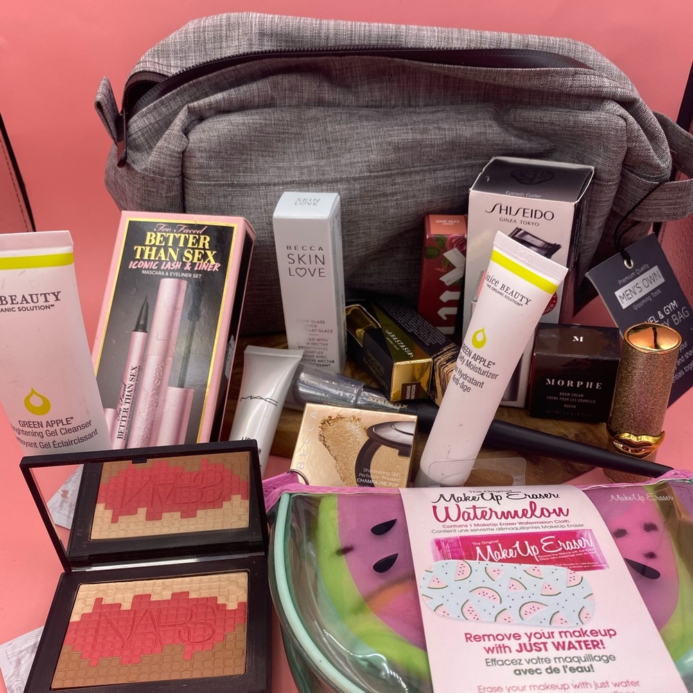 Bundle of makeup in a bag